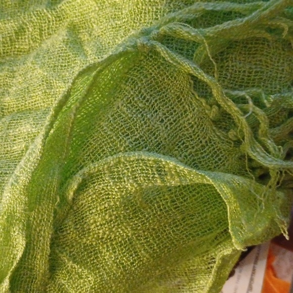 Long Beautiful Lime Green Scarf/Wrap - Picture 5 of 5